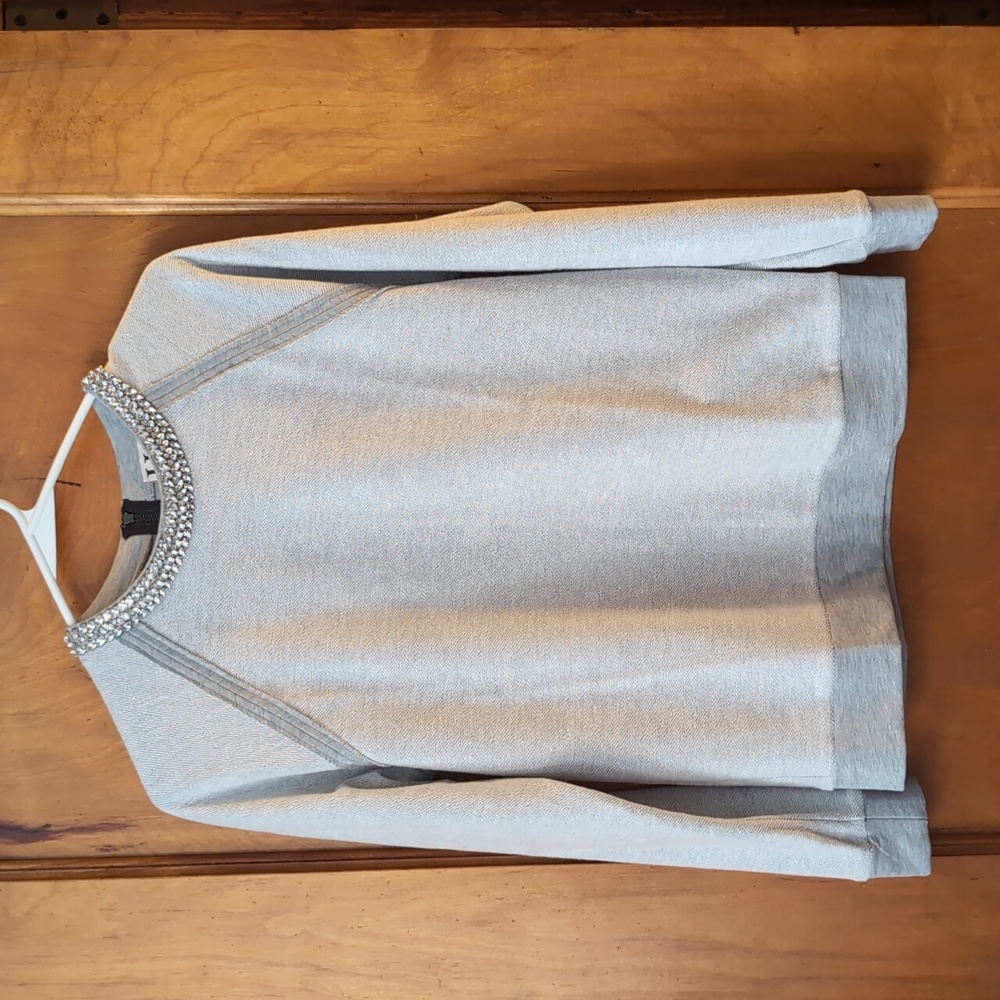 Haute Hippie Embellished Sweatshirt Heather Gray